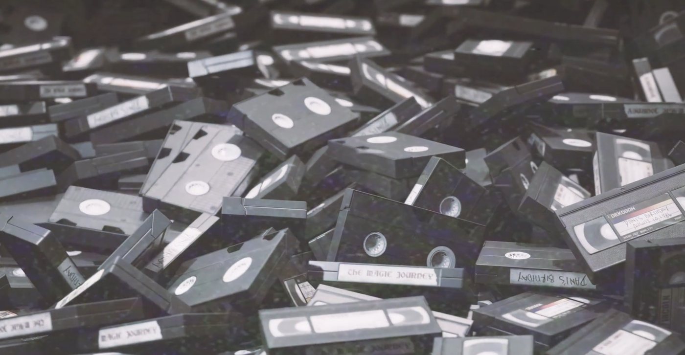 Pile de cassettes VHS, image de la vidéo de vœux 2026