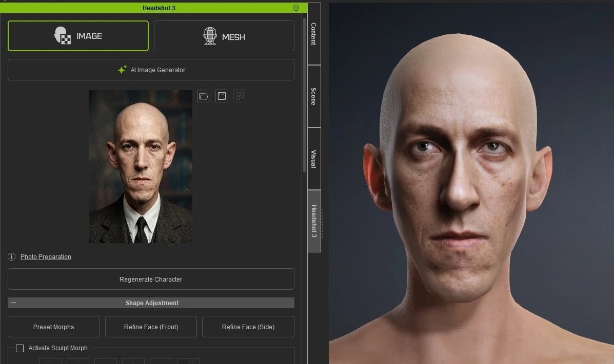 Making of du personnage HP Lovecraft, Character Creator